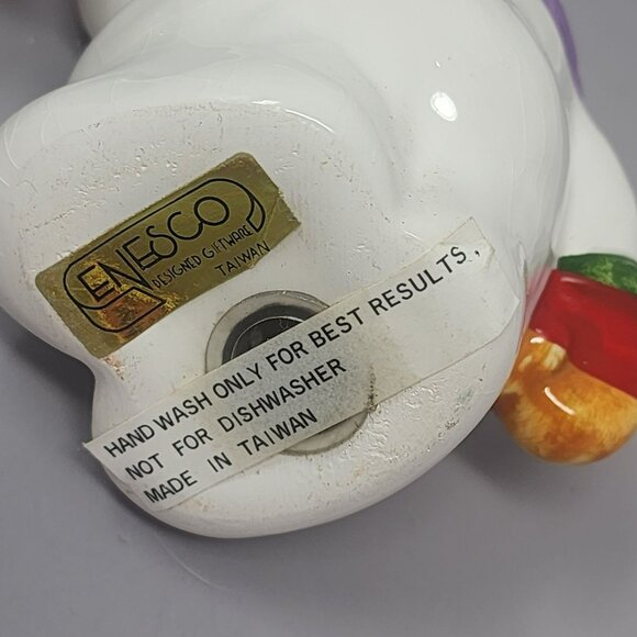 Vintage Enesco Snowman & Christmas Tree‎ Ceramic Salt & Pepper Shakers - Picture 7 of 10